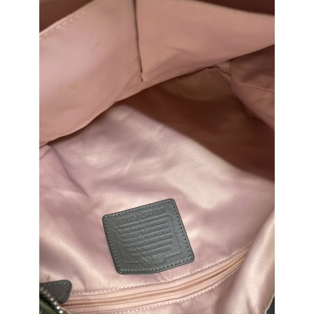 COACH Medium/Large Jacquard Fabric Gray Tote Bag_9